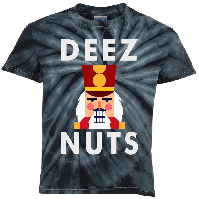 Deez Nuts Funny Christmas Nutcracker Kids Tie-Dye T-Shirt