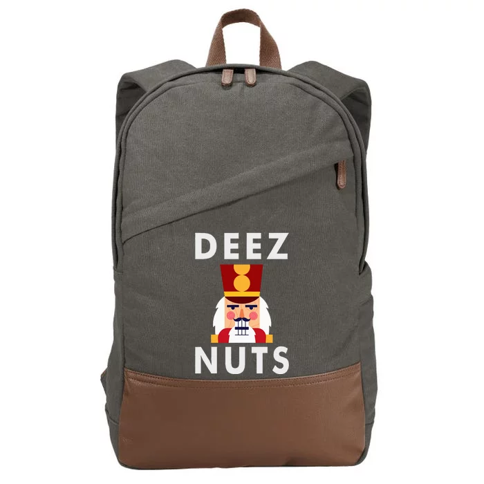 Deez Nuts Funny Christmas Nutcracker Cotton Canvas Backpack