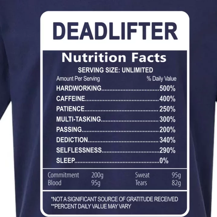 Deadlifter Nutrition Facts Graphic Sarcastic Great Gift Sueded Cloud Jersey T-Shirt