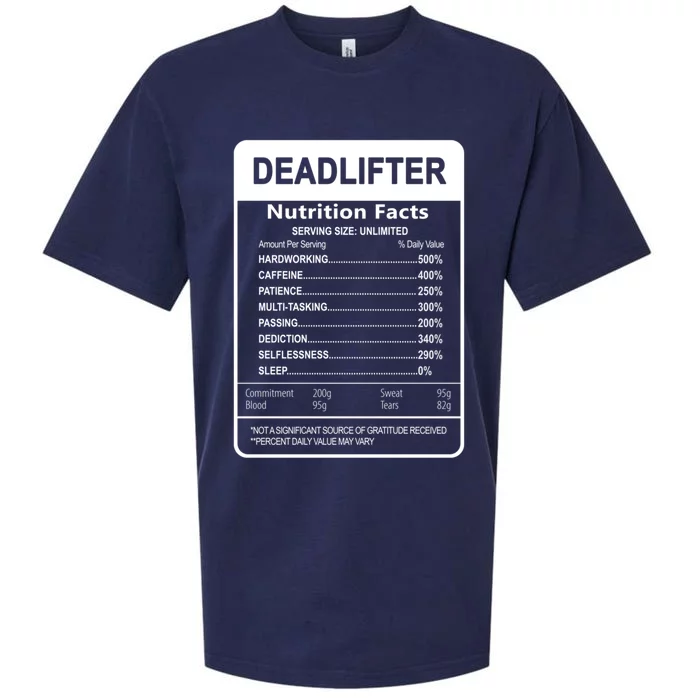 Deadlifter Nutrition Facts Graphic Sarcastic Great Gift Sueded Cloud Jersey T-Shirt