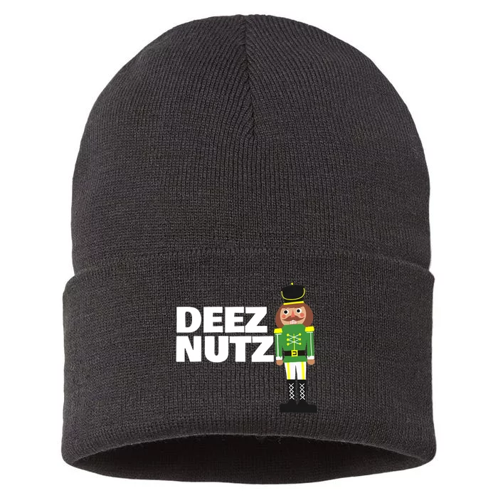 Deez Nuts Funny Christmas Nutcracker Deez Nuts Sustainable Knit Beanie