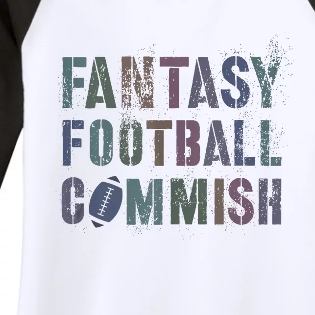 Drafting Night Fantasy Football Commish Dibs On Commissioner Women's Tri-Blend 3/4-Sleeve Raglan Shirt