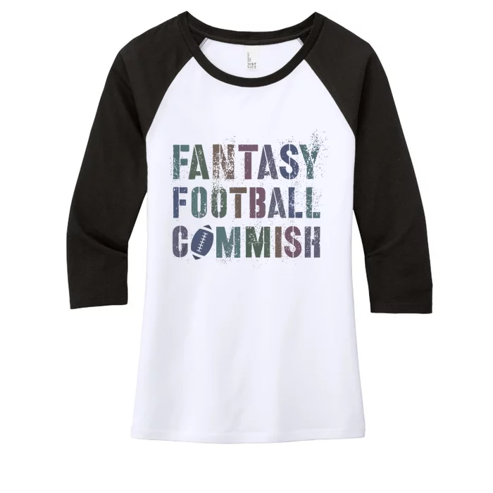 Drafting Night Fantasy Football Commish Dibs On Commissioner Women's Tri-Blend 3/4-Sleeve Raglan Shirt