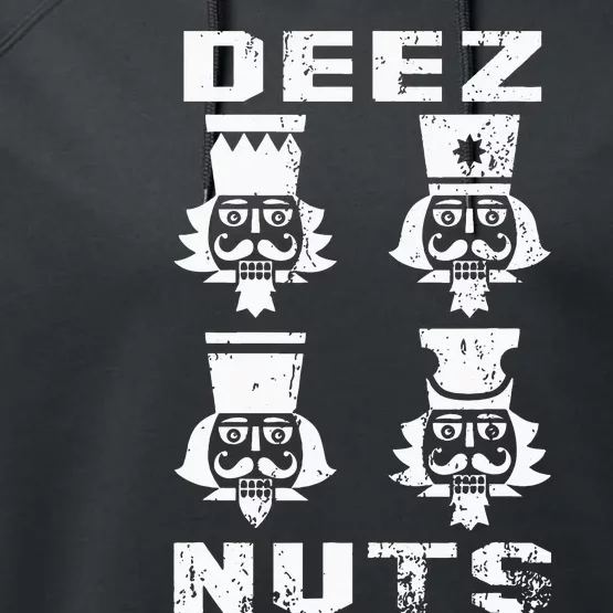 Deez Nuts Funny Christmas Nutcracker Performance Fleece Hoodie