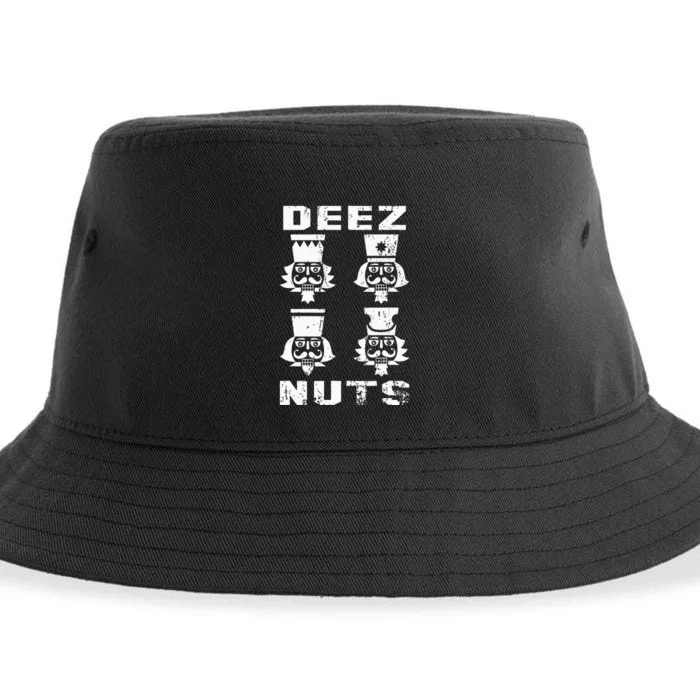 Deez Nuts Funny Christmas Nutcracker Sustainable Bucket Hat