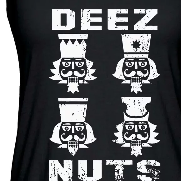 Deez Nuts Funny Christmas Nutcracker Ladies Essential Flowy Tank