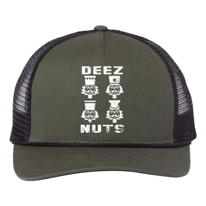 Deez Nuts Funny Christmas Nutcracker Retro Rope Trucker Hat Cap