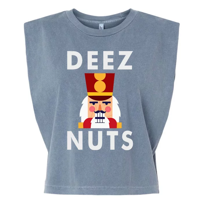 Deez Nuts Funny Christmas Nutcracker Garment-Dyed Women's Muscle Tee