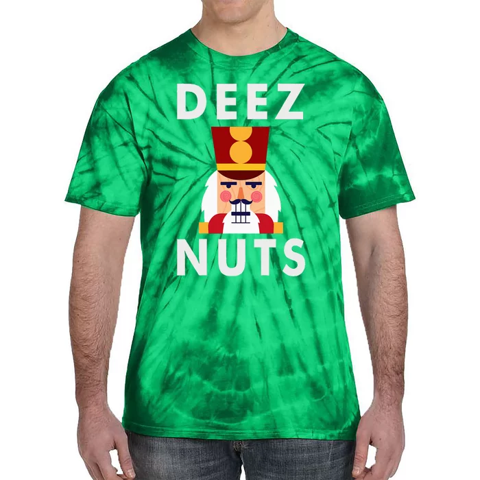 Deez Nuts Funny Christmas Nutcracker Tie-Dye T-Shirt