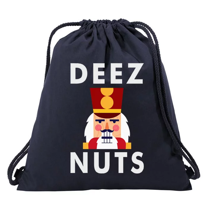 Deez Nuts Funny Christmas Nutcracker Drawstring Bag