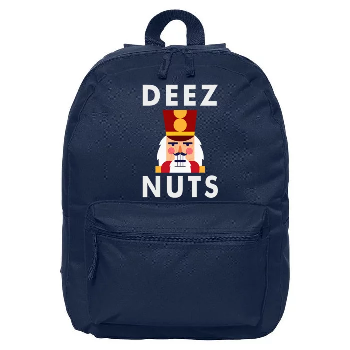 Deez Nuts Funny Christmas Nutcracker 16 in Basic Backpack