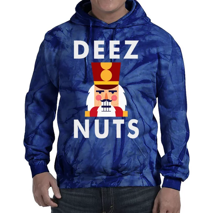 Deez Nuts Funny Christmas Nutcracker Tie Dye Hoodie