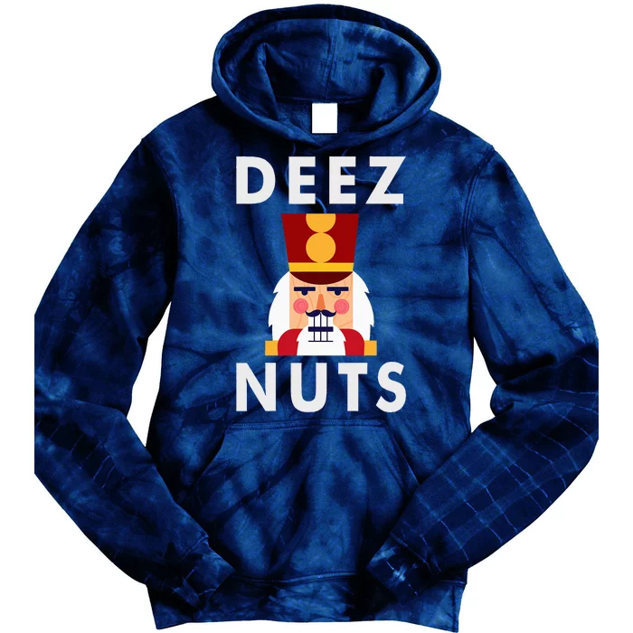 Deez Nuts Funny Christmas Nutcracker Tie Dye Hoodie