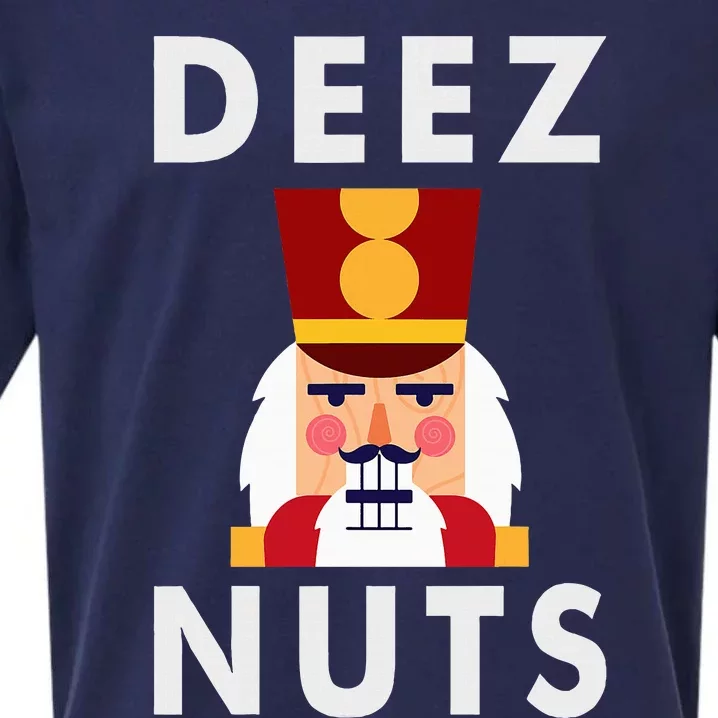 Deez Nuts Funny Christmas Nutcracker Sueded Cloud Jersey T-Shirt