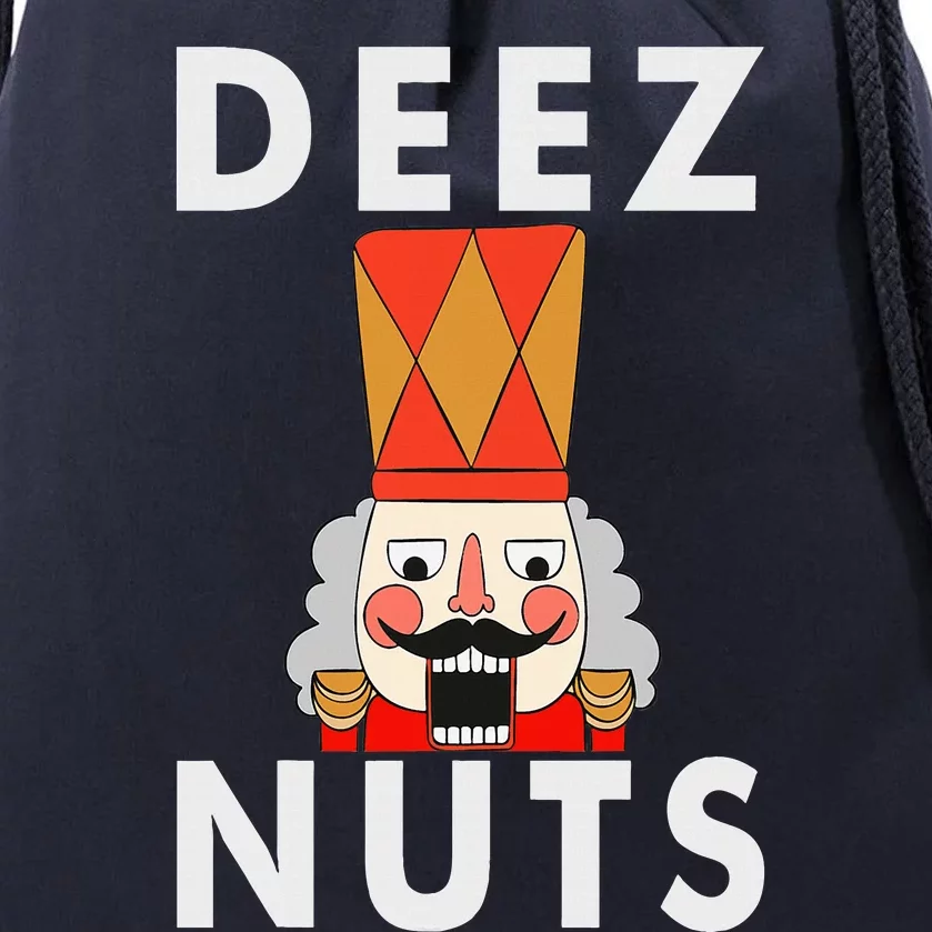 Deez Nuts Funny Christmas Nutcracker Drawstring Bag