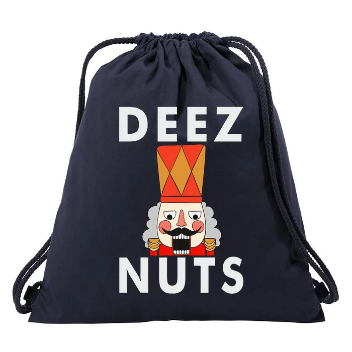 Deez Nuts Funny Christmas Nutcracker Drawstring Bag