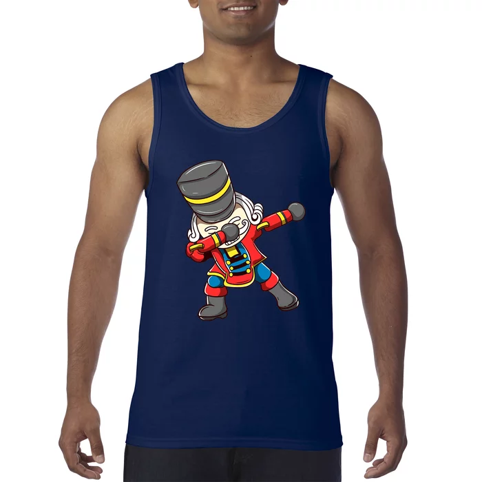 Dabbing Nutcracker Funny Christmas Lights Boys Tank Top