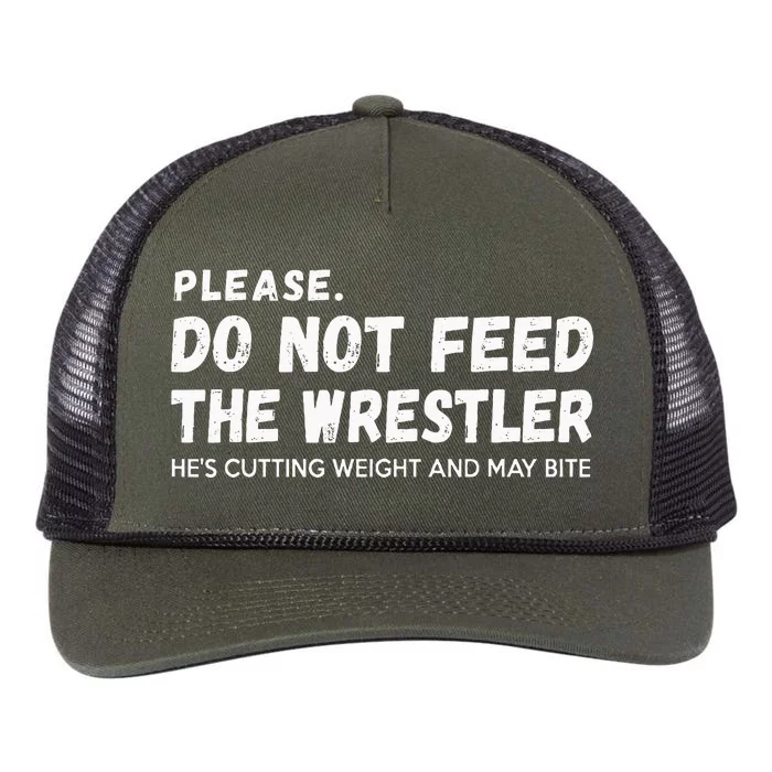 Do Not Feed The Wrestler  Wrestler Gift For Wrestling Coach Retro Rope Trucker Hat Cap