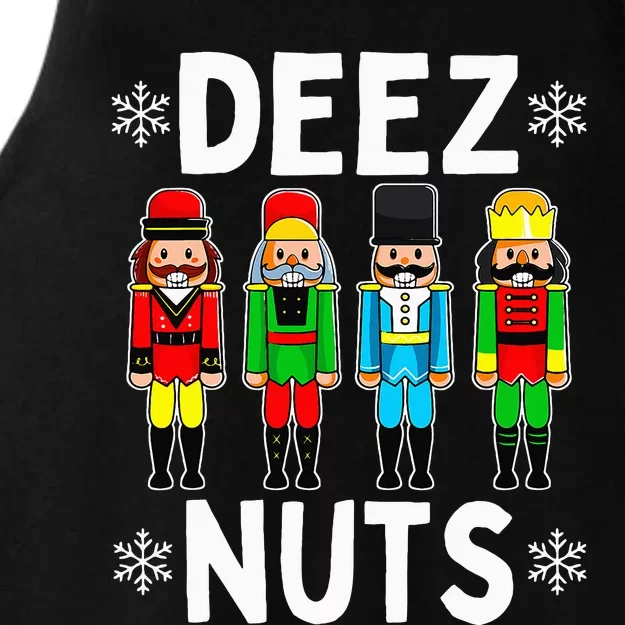 Deez Nuts Funny Nutcracker Christmas Meme Ladies Tri-Blend Wicking Tank