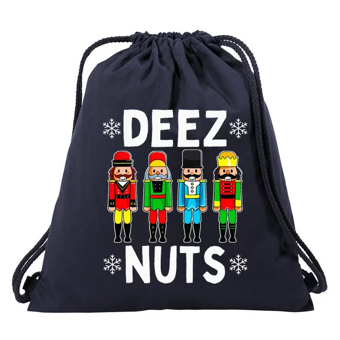 Deez Nuts Funny Nutcracker Christmas Meme Drawstring Bag