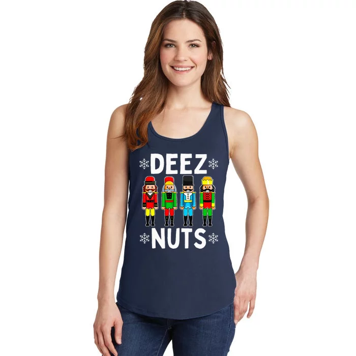 Deez Nuts Funny Nutcracker Christmas Meme Ladies Essential Tank