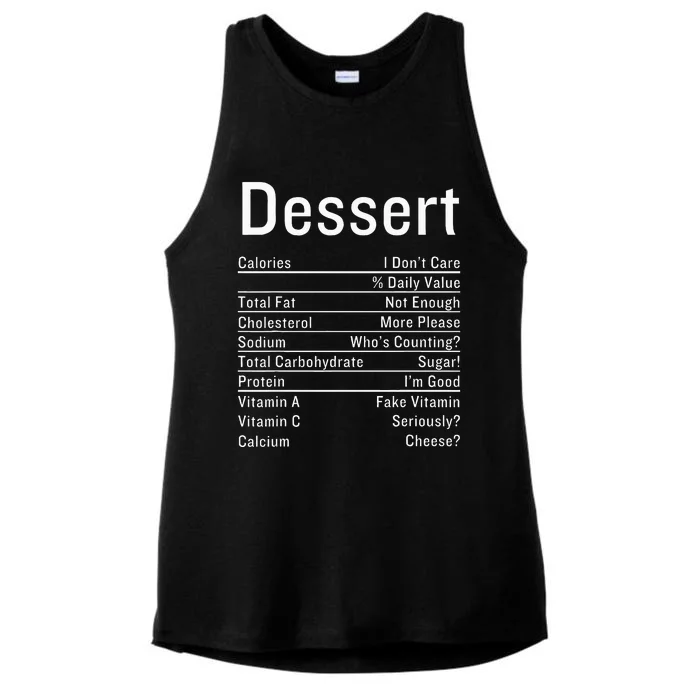 Dessert Nutrition Facts Thanksgiving Food Calories Ladies Tri-Blend Wicking Tank