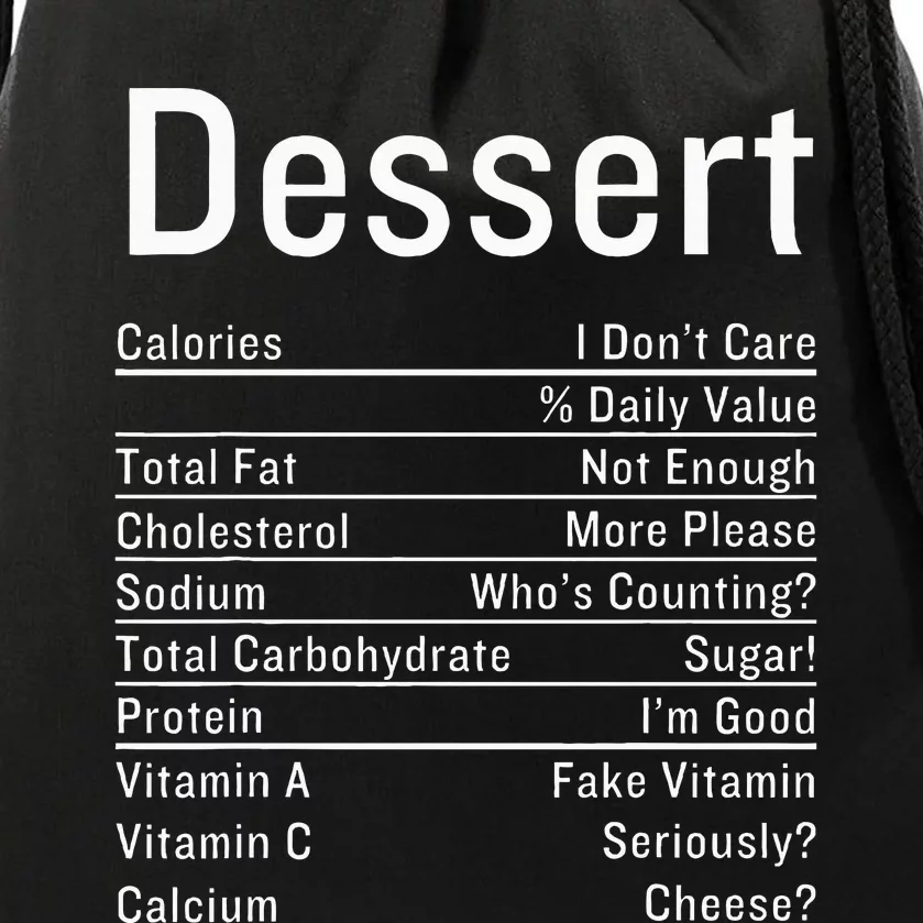 Dessert Nutrition Facts Thanksgiving Food Calories Drawstring Bag