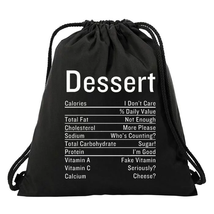 Dessert Nutrition Facts Thanksgiving Food Calories Drawstring Bag