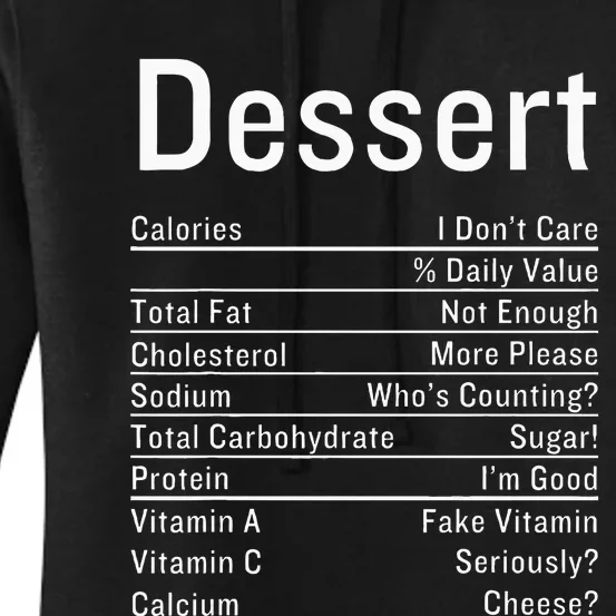 Dessert Nutrition Facts Thanksgiving Food Calories Women's Pullover Hoodie