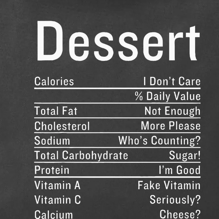 Dessert Nutrition Facts Thanksgiving Food Calories Zip Tote Bag