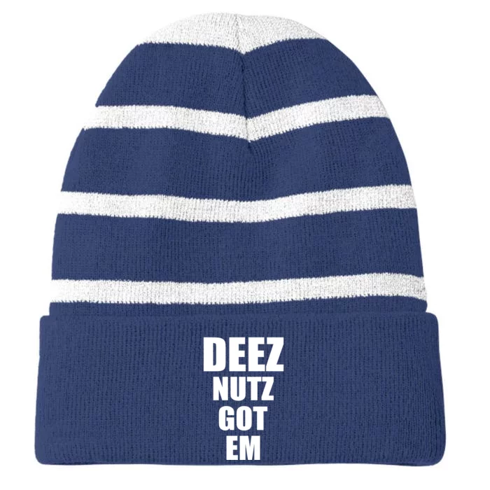 Deez Nuts Gotem Striped Beanie with Solid Band