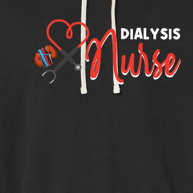 Dialysis Nurse Gifts For Technician Heart Nephrology Nursing Garment-Dyed Fleece Hoodie