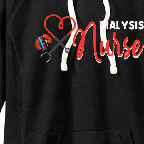 Dialysis Nurse Gifts For Technician Heart Nephrology Nursing Women's Fleece Hoodie