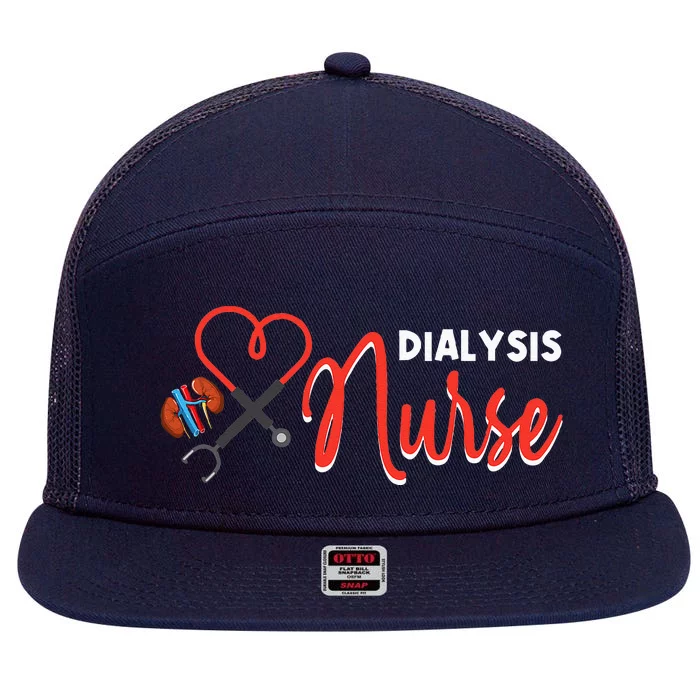 Dialysis Nurse Gifts For Technician Heart Nephrology Nursing 7 Panel Mesh Trucker Snapback Hat