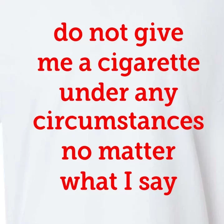 Do Not Give Me A Cigarette Under Any Circumstances No Matter What I Say Sueded Cloud Jersey T-Shirt