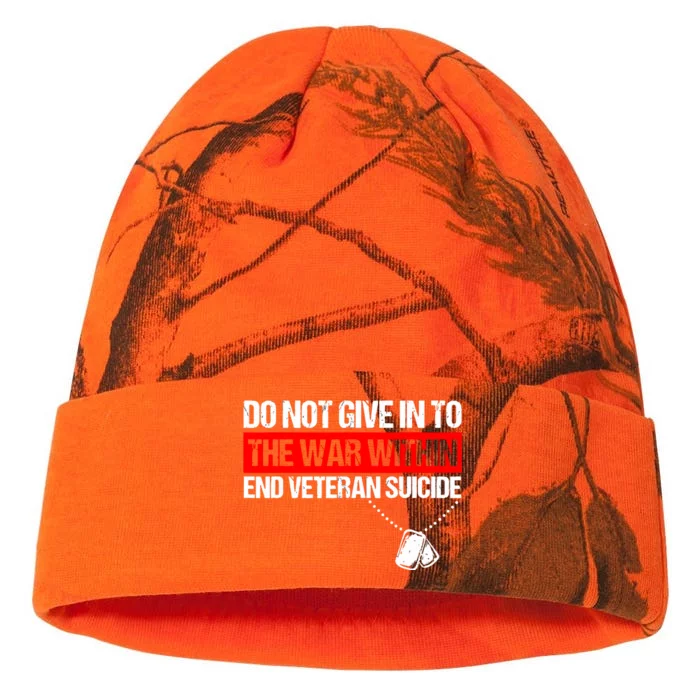 Do Not Give In To The War Within End Veteran Suicide Support Kati - 12in Camo Beanie