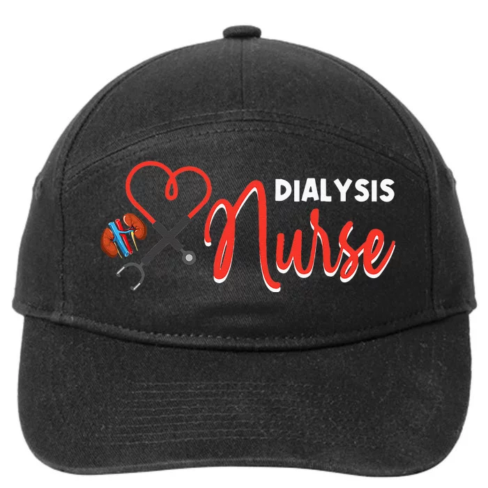 Dialysis Nurse Gifts For Technician Heart Nephrology Nursing 7-Panel Snapback Hat