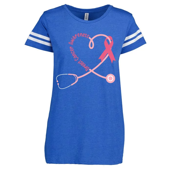 Doctor Nurse Heart Love Pink Ribbon Cute Breast Cancer Enza Ladies Jersey Football T-Shirt