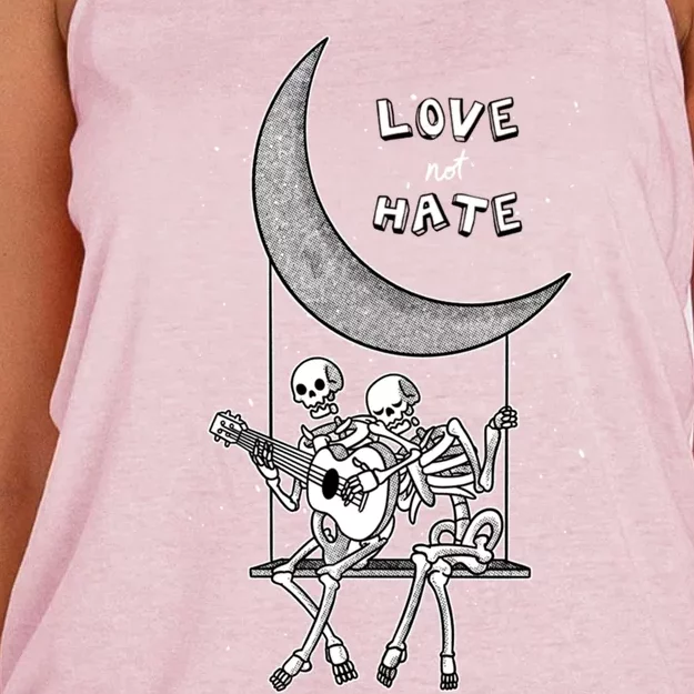 Do Not Hate But Love Cute Gift Creative Love Design Cool Gift Women's Knotted Racerback Tank