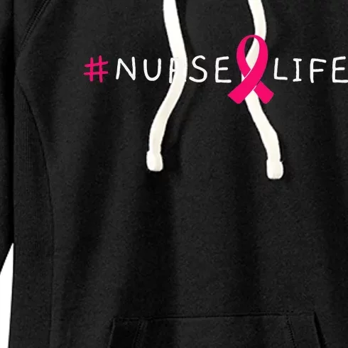 Doctor Nurse Heart Love Pink Ribbon Cute Breast Cancer Women's Fleece Hoodie