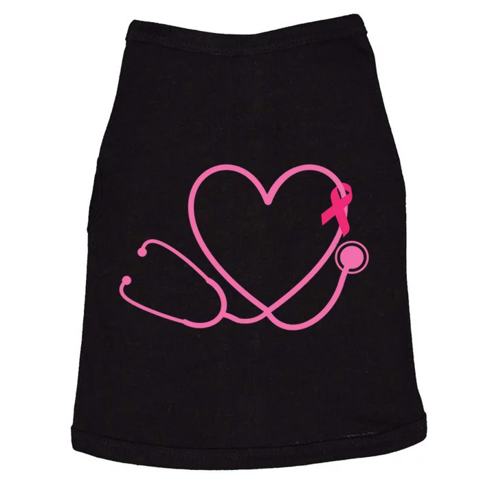 Doctor Nurse Heart Love Pink Ribbon Cute Breast Cancer Doggie Tank