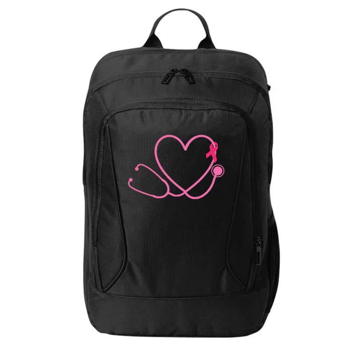 Doctor Nurse Heart Love Pink Ribbon Cute Breast Cancer City Backpack