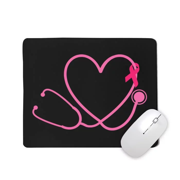 Doctor Nurse Heart Love Pink Ribbon Cute Breast Cancer Mousepad