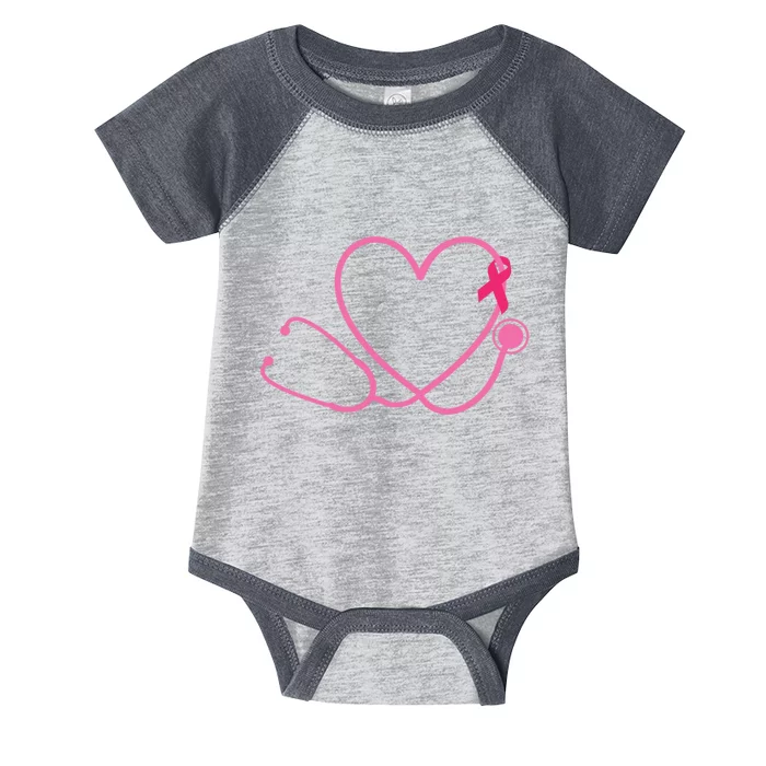 Doctor Nurse Heart Love Pink Ribbon Cute Breast Cancer Infant Baby Jersey Bodysuit