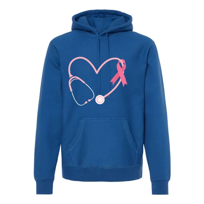 Doctor Nurse Heart Love Pink Ribbon Cute Breast Cancer Gifts Premium Hoodie