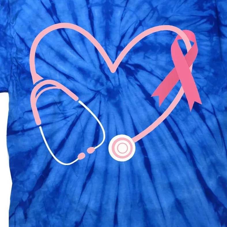 Doctor Nurse Heart Love Pink Ribbon Cute Breast Cancer Gifts Tie-Dye T-Shirt