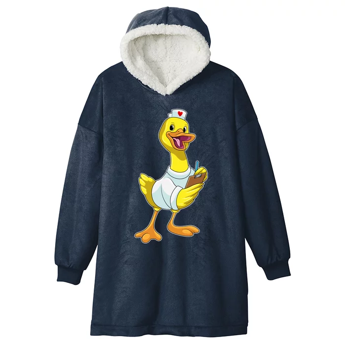 Duck Nurse Heart Great Gift Hooded Wearable Blanket