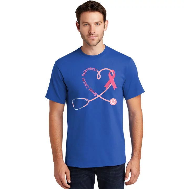 Doctor Nurse Heart Love Pink Ribbon Cute Breast Cancer Tall T-Shirt