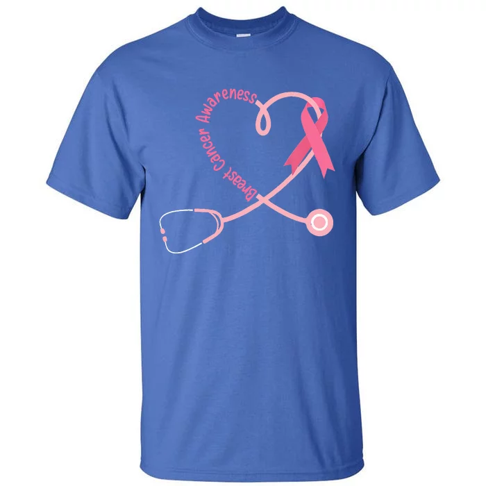 Doctor Nurse Heart Love Pink Ribbon Cute Breast Cancer Tall T-Shirt