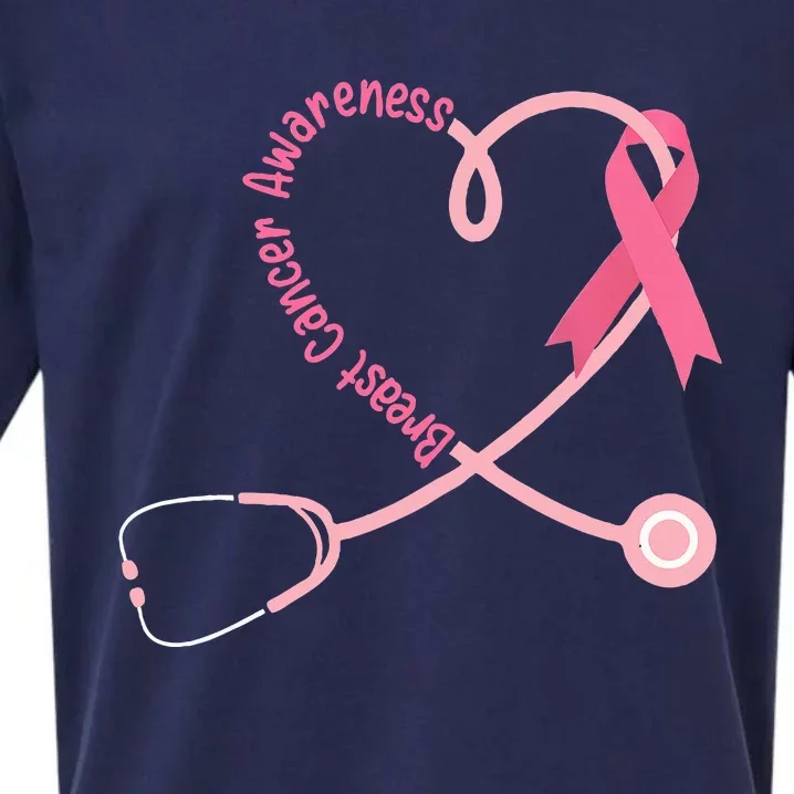 Doctor Nurse Heart Love Pink Ribbon Cute Breast Cancer Sueded Cloud Jersey T-Shirt